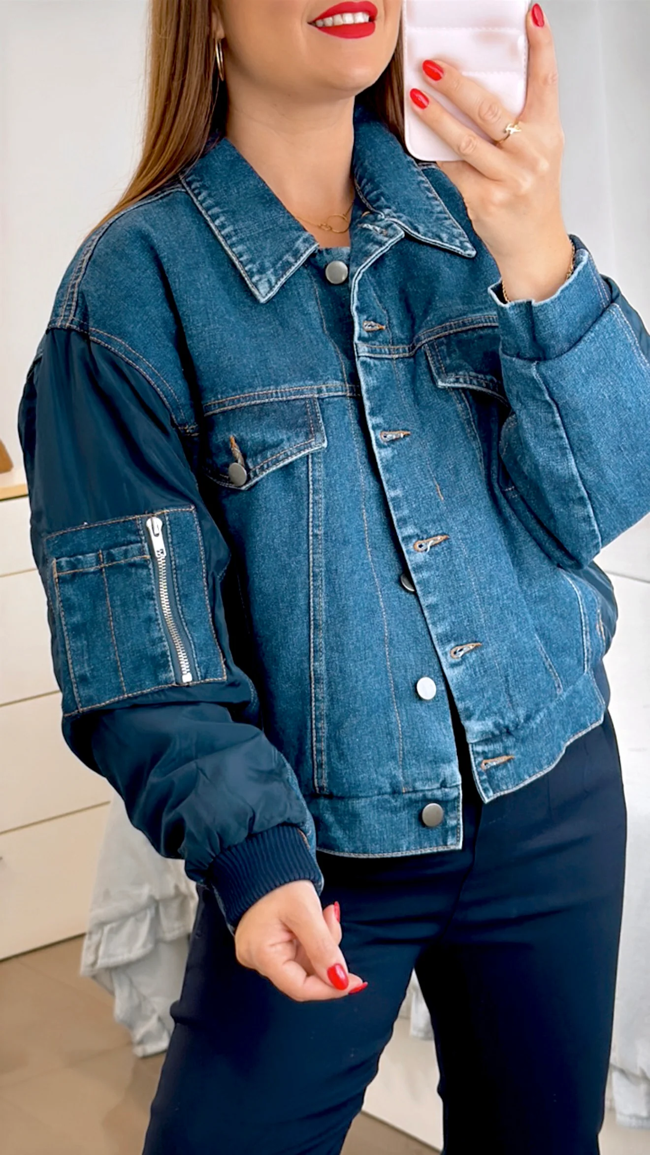 CHAQUETA BOMBER DENIM