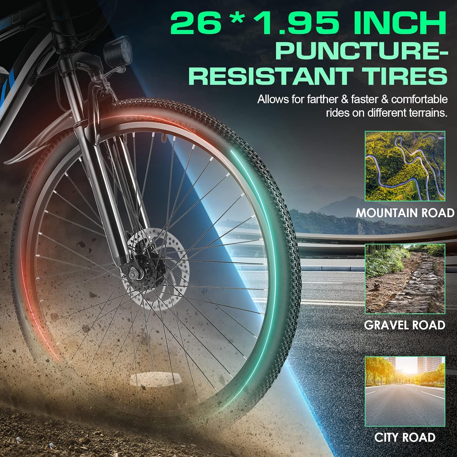 Vivi Electric Bike for Adults, Peak 780W Ebike 26 Electric Mountain Bike, 22MPH Adult Electric Bicycles Commuter Ebike with 48V Battery, Up to 50 Miles, Cruise Control, 21 Speed, UL 2849 Certified