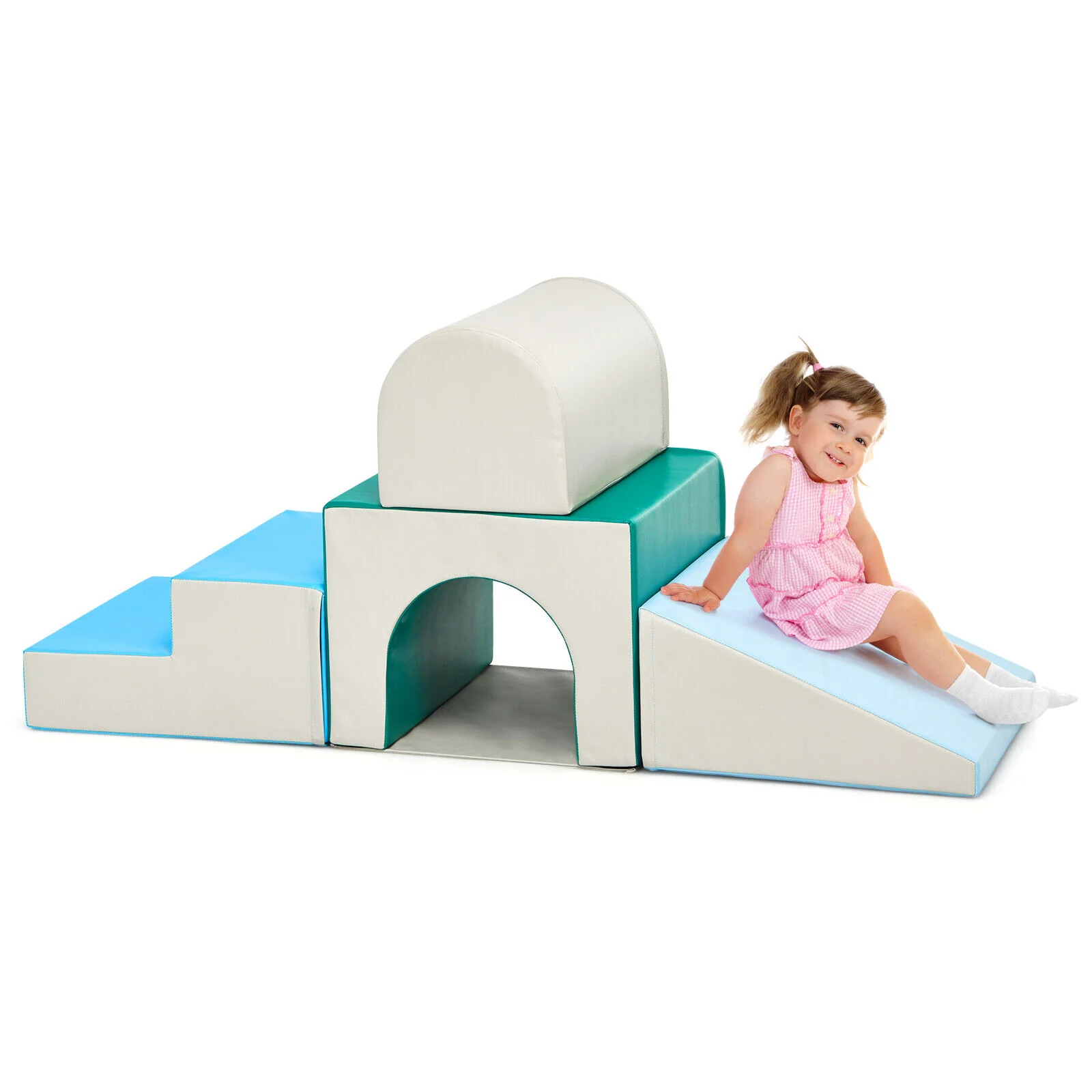 4-piece Single-Tunnel SoftZone Climb Crawl Activity Play Set Toddler Kid