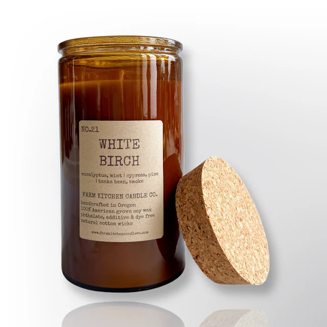 White Birch Soy Candle | Amber Apothecary | Large-14.5 oz.