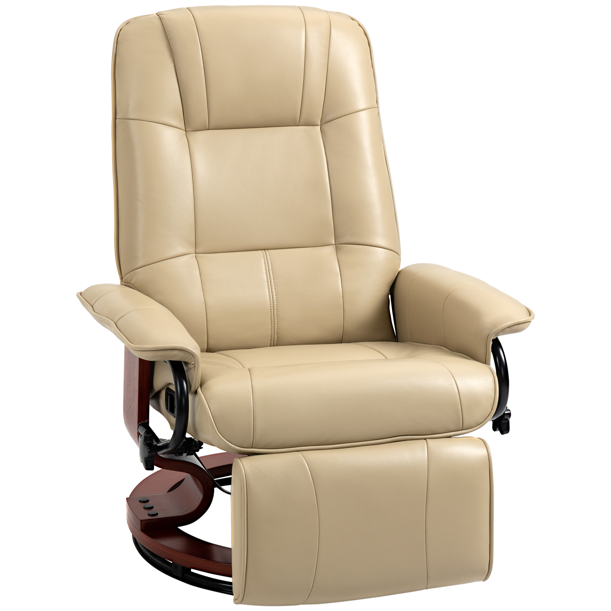 Relaxstoel, Verstelbaar, Ligfunctie, tot 120 kg, Kunstleer, 78 x 87 x 100 cm, Beige