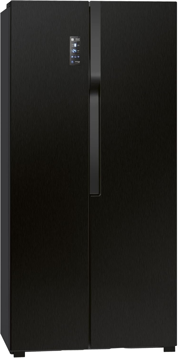 Bomann® Kühlschrank mit Gefrierfach | No-Frost Gefrierteil | 186cm Kühlschrank | 39dB | Kühl Gefrierkombination mit MultiAirflow | 320L | Kühl Gefrierkombination No-Frost | KG 7361 schwarz-inox