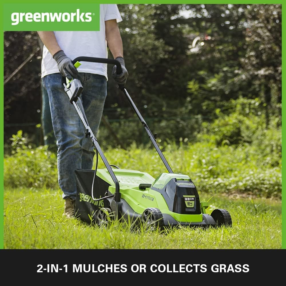 Greenworks 48V (2x24V) Selbstfahrender Akku Rasenmher für groe Flchen bis zu 480m, 46cm Schnittbreite, 55L Sack PLUS zwei 4Ah-Akkus und Doppelladegert GD24X2LM46SPK4X