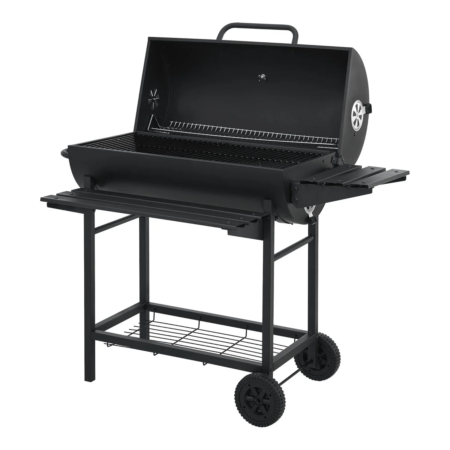 Barbacoa De Carbón Armento Con 2 Ruedas Termómetro Acero - Negro [casa.pro]