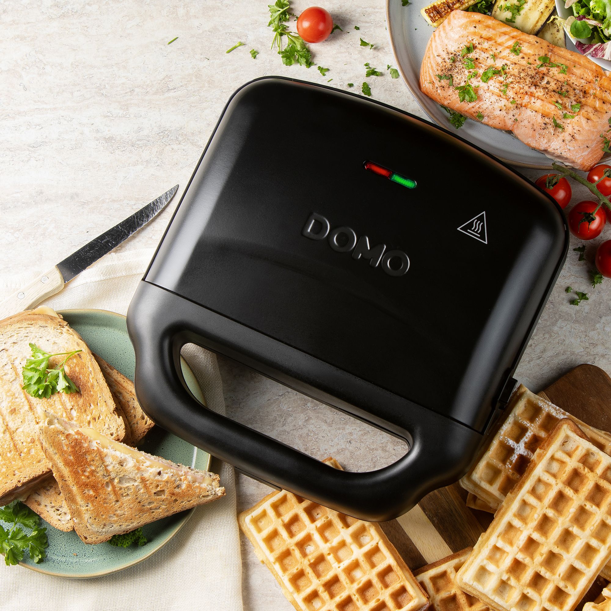Domo Kontaktgrill 3-in-1, Sandwich-Waffel-Grill, DO9291C