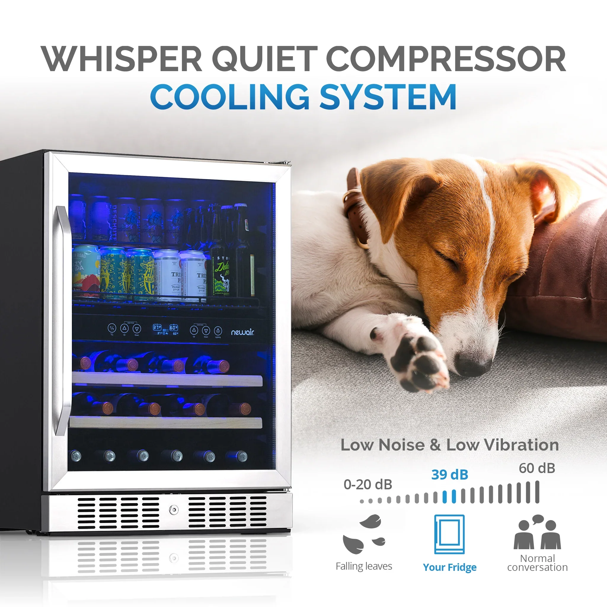 2025 Newair® Refrigerador Empotrable de Doble Zona para 70 Latas y 20 Botellas - 24