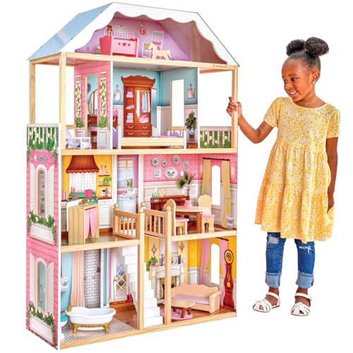 KidKraft Casa delle Bambole in Legno Charlotte con Accessori e Mobili inclusi, Casa a 4 Livelli di Gioco con Balcone per Bambole 30cm, Giocattolo per Bambini 3  Anni, 65956 : Amazon.it: Giochi e giocattoli