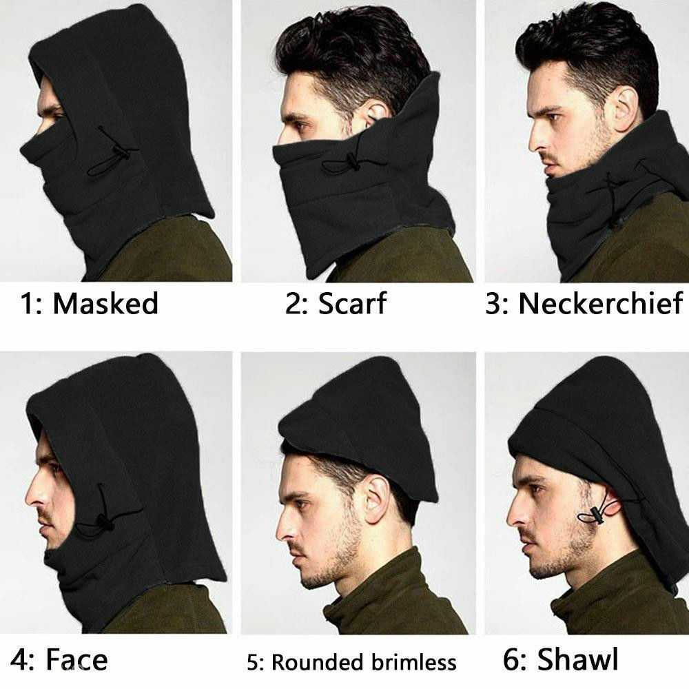 Black Polar Fleece Hat  Bulk |  Adjustable Balaclava | 3063