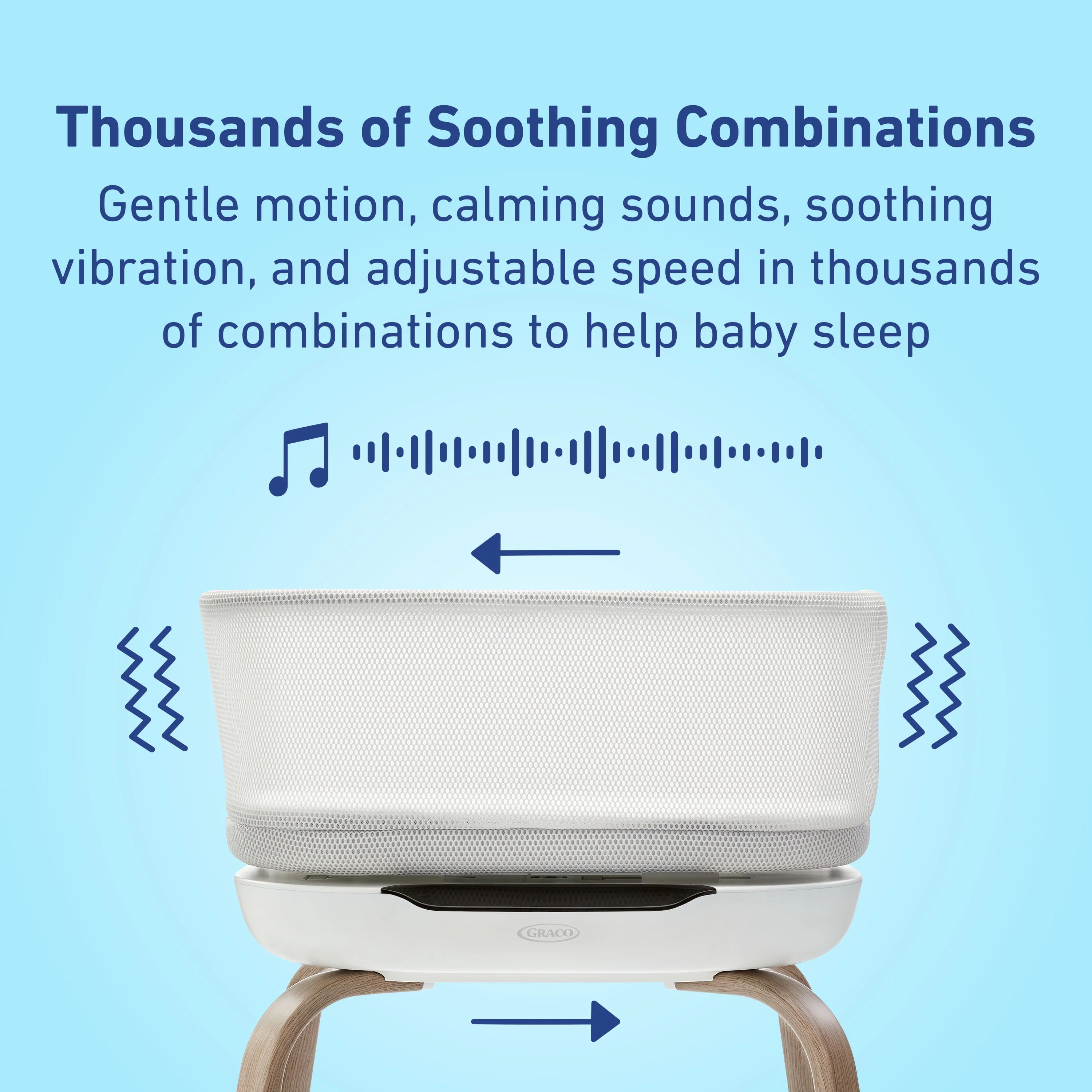 Graco SmartSense Soothing Baby Bassinet, Luna