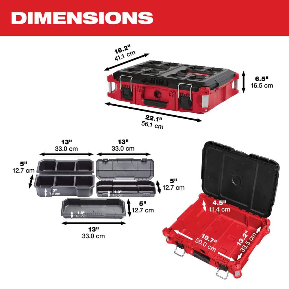 PACKOUT 22 in. Rolling Tool Box, 22 in. Large Tool Box and 22 in. Medium Tool Box 8426-8425-8424