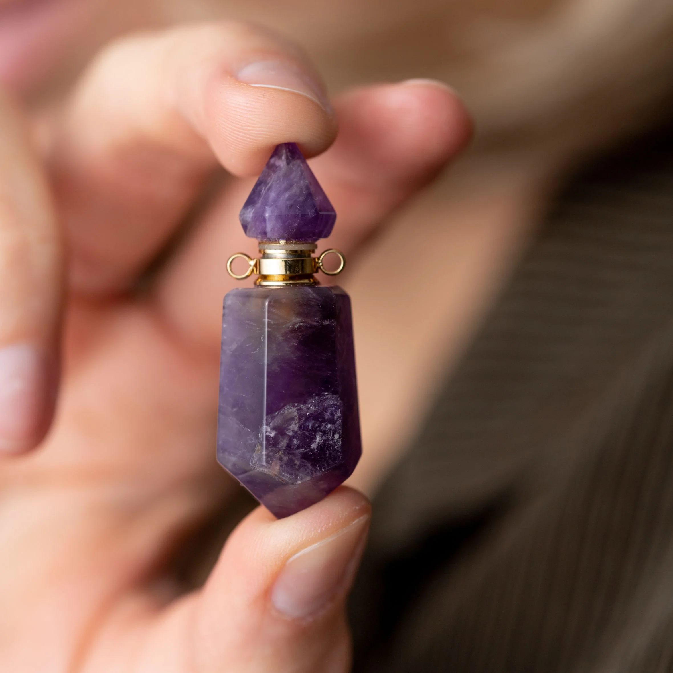 Amethist Ketting Hanger - Edelsteen Elixer - Parfum & As Hanger