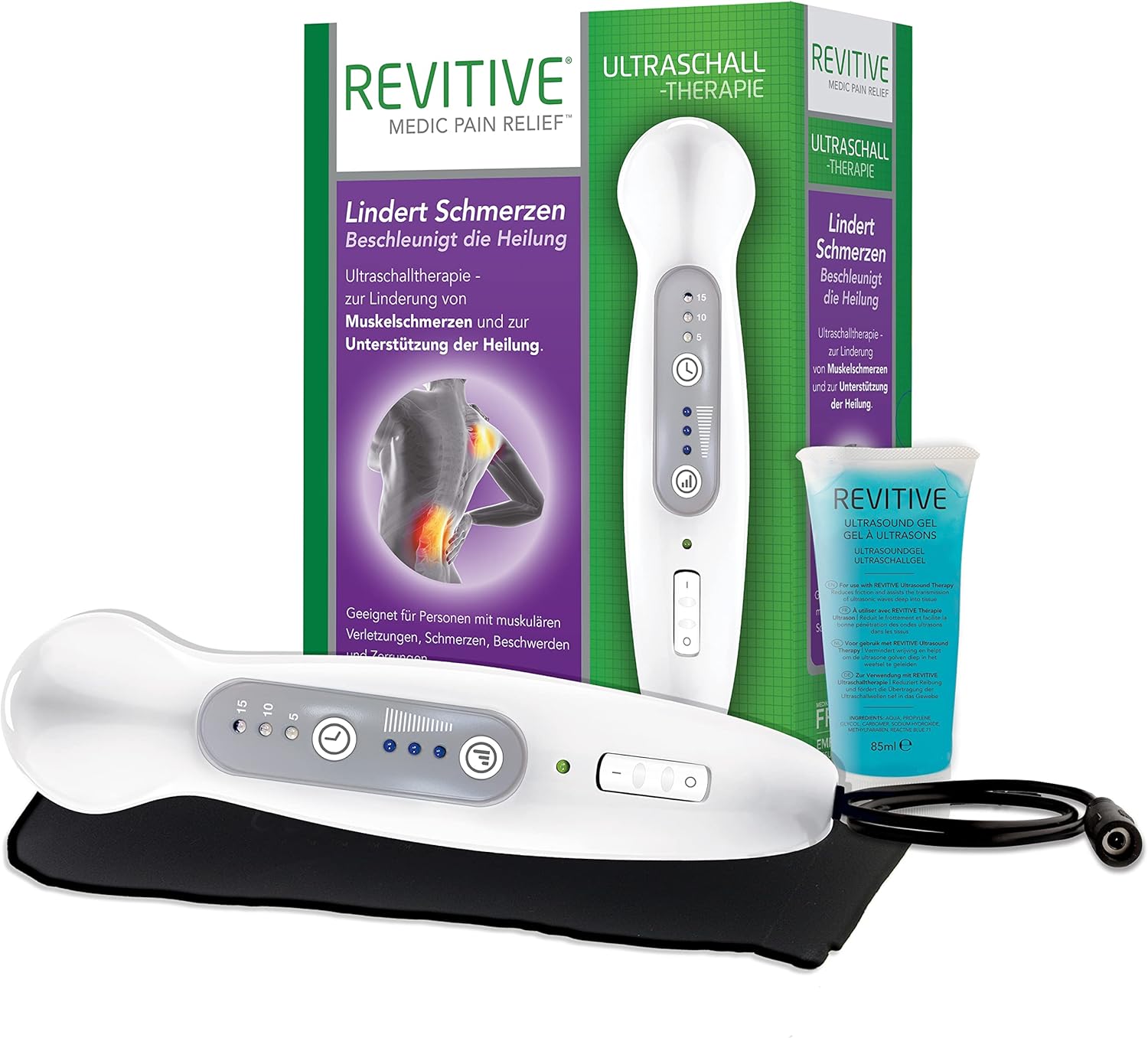 Revitive Ultraschall-Therapie: Lindert Schmerzen bei muskulären Verletzungen, Beschwerden und Zerrungen. Ideales Ultraschall Handgerät für Zuhause