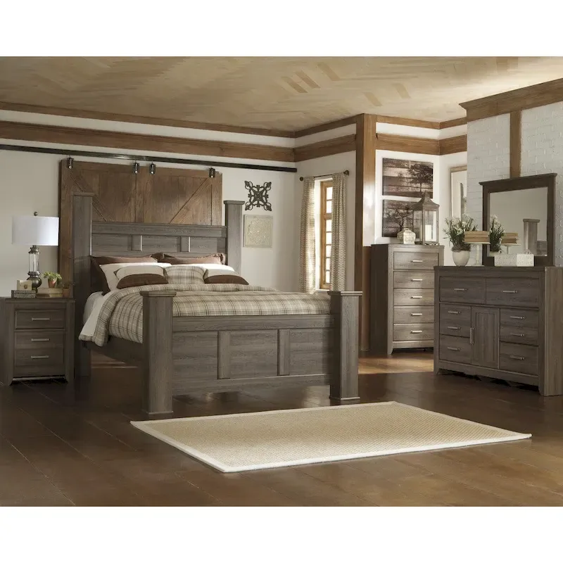 Juararo Dark Brown Canopy Bed