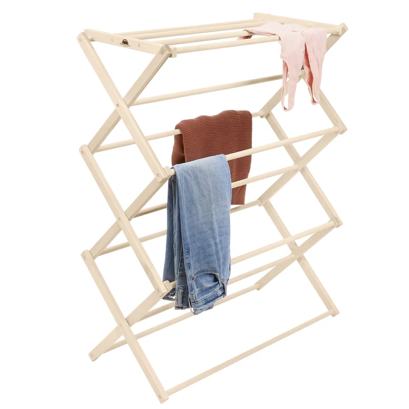 Pennsylvania Woodworks Large Flat Top Clothes Drying Rack: Solid Maple Hard Wood Laundry Rack for Sweaters, Blouses, Lingerie & More, Durable Folding Drying Rack, Made in USA, No Assembly Needed