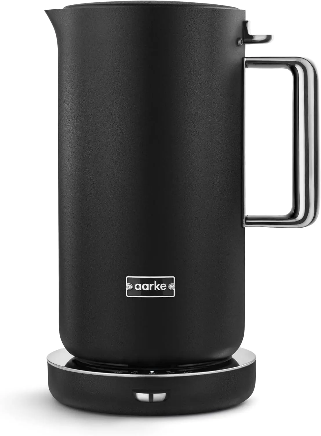 Hervidor aarke de agua de acero inoxidable negro mate, eléctrico de 1,2 l, múltiples ajustes de temperatura, base giratoria de 360°, negro