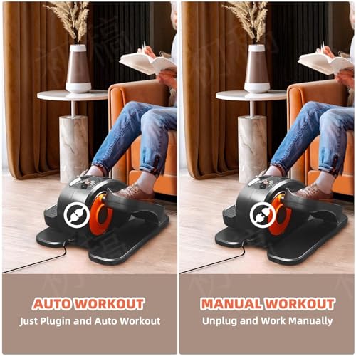 Ellittica sotto la scrivania   Esercitatore gambe per anziani, ellittica compatta seduta con telecomando, display LCD, ellittica elettrica per la casa, arancione : Amazon.it: Sport e tempo libero