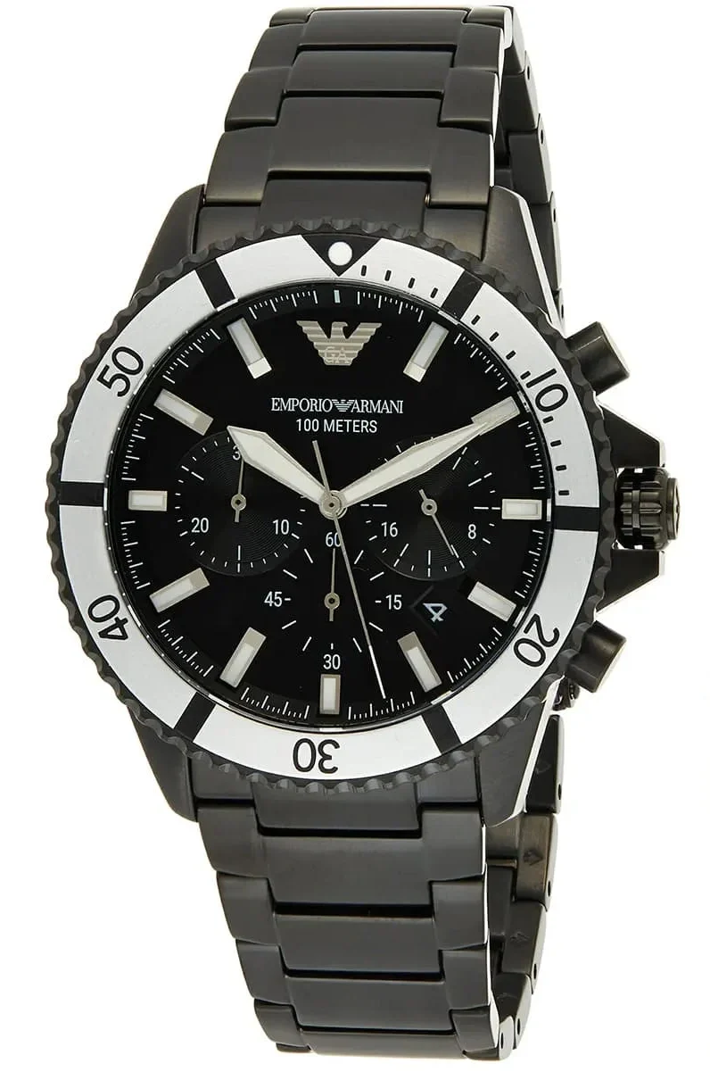 Emporio Armani Diver Chronograph Black Men's Watch - AR80050