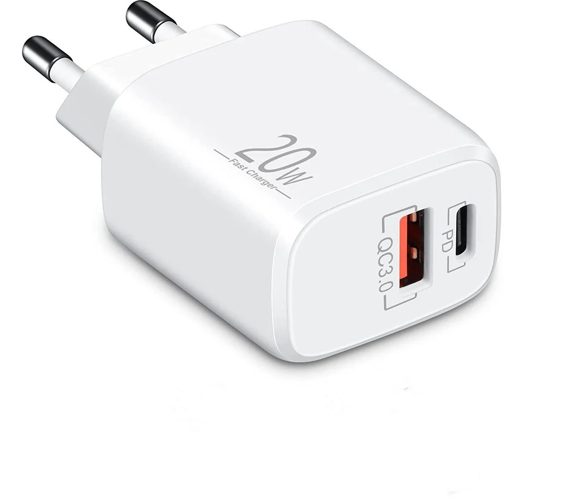 Schnellladegerät USB-C + USB-A Dual Netzteil Universal mit Kabel