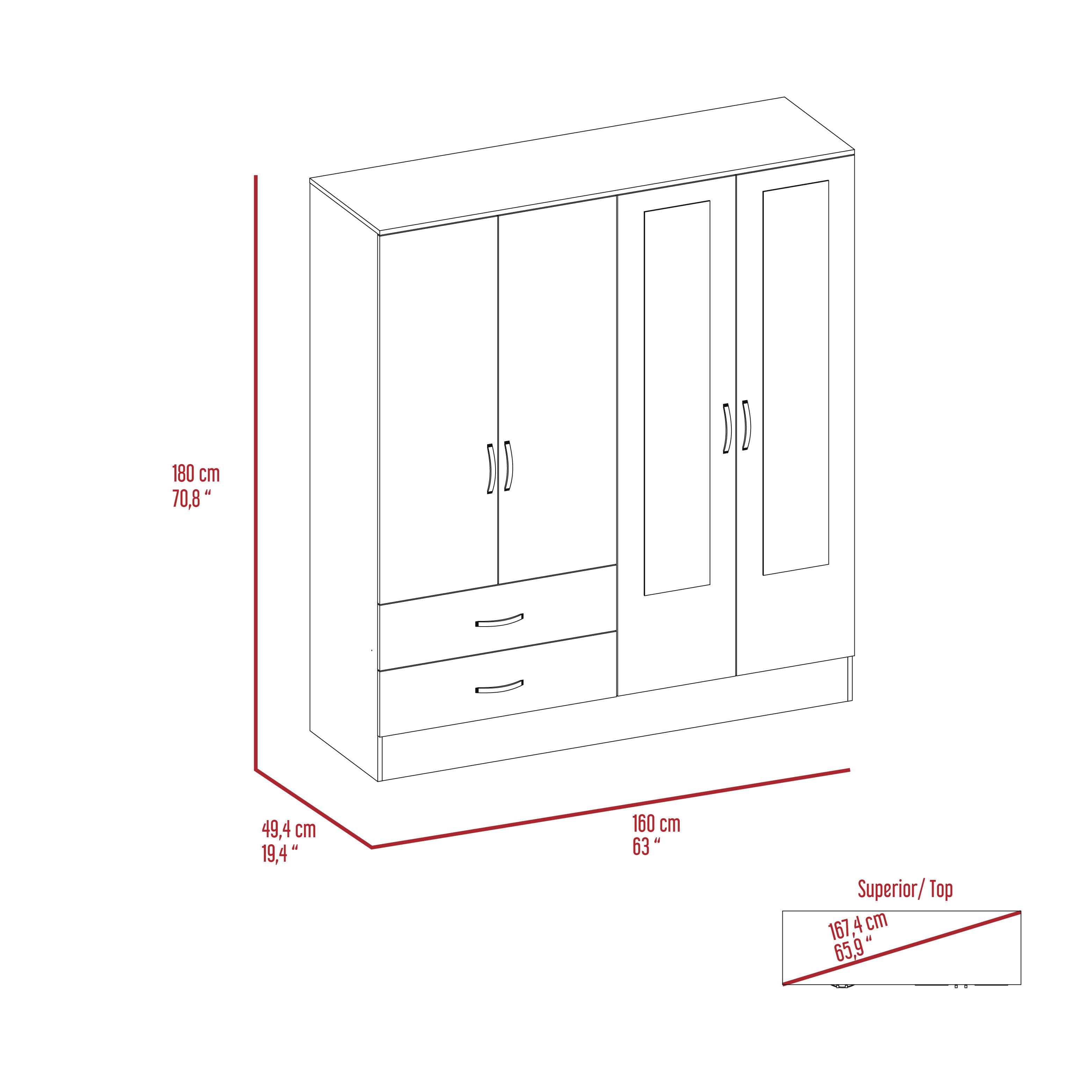 Depot E-Shop DE-CWZ5951 160 in. Gangi Armoire, Black & Light Gray