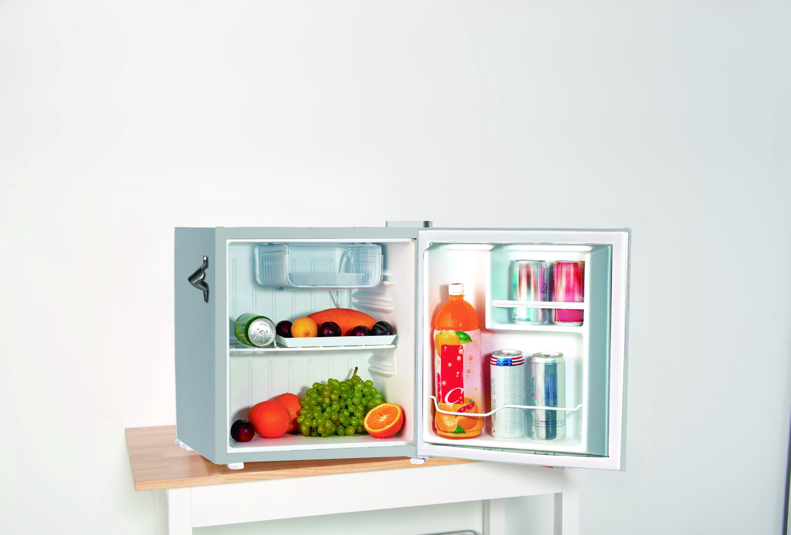 1.6 Cu Ft Retro Mini Fridge with Side Bottle Opener, Moonbeam