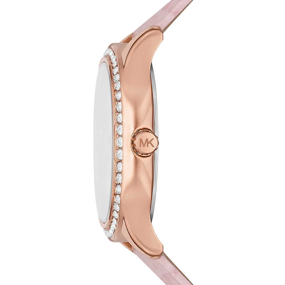 Michael Kors Sage Pav�� MOP Dial and Pink Leather Strap Women's Watch - MK4820