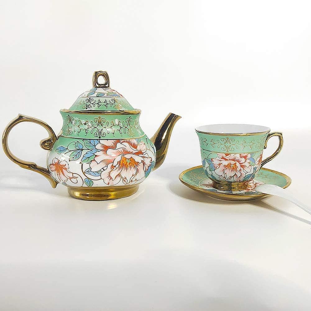 DaGiBayCn 20 PCS Tea set Ceramics Tea set Afternoon Tea Set Adult tea set Gift Tea Set Can Drink Coffee Strong Tea blue