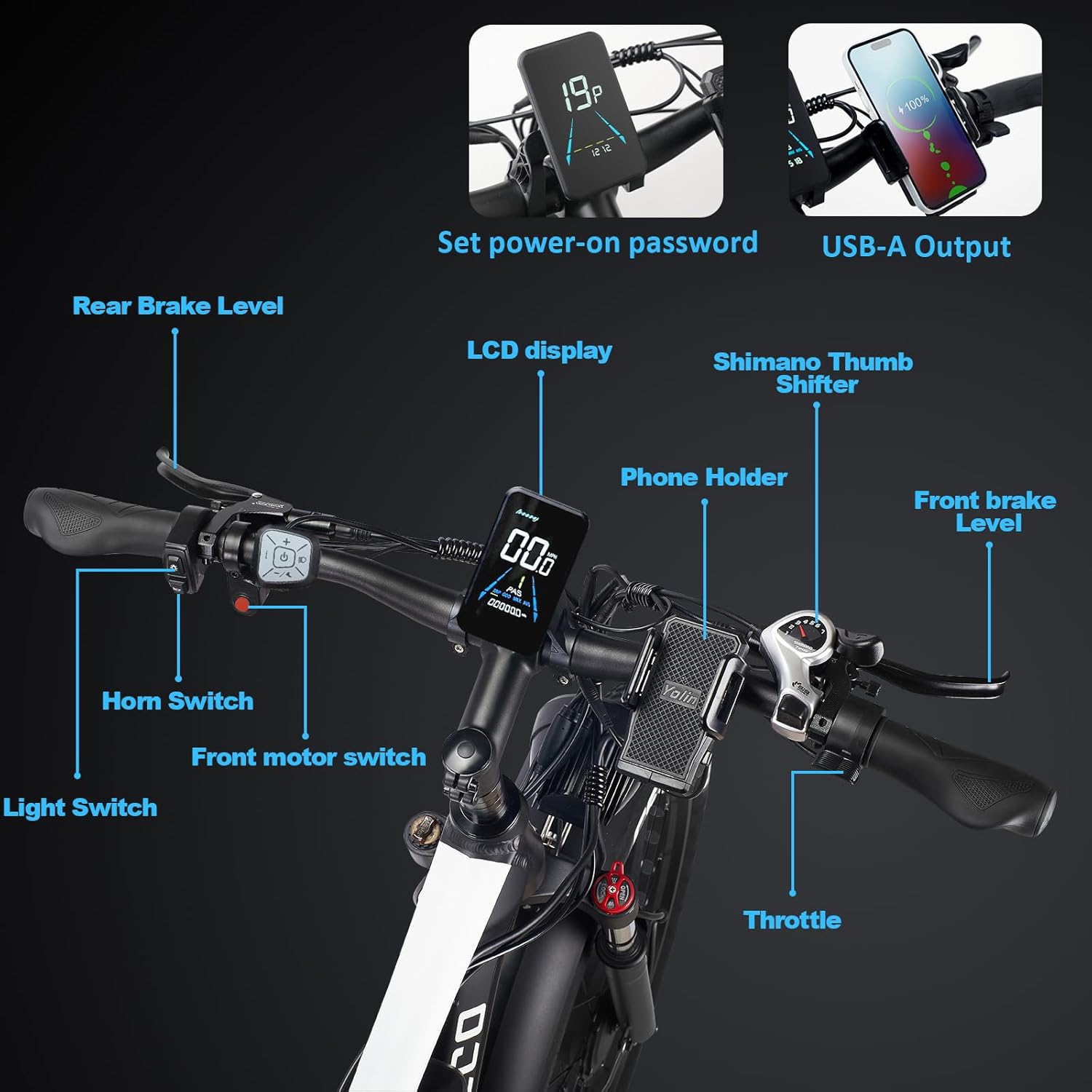 E·Bycco Dual Motors 2000W Peak 3000W Electric Bike for Adults, 37MPH 52V 23Ah Battery Bicycle, Full Suspension 26*4.0 Fat Tire Hydraulic Disc Brake E-Bike, Off-Road Mountain Hunting E-Bikes for Men