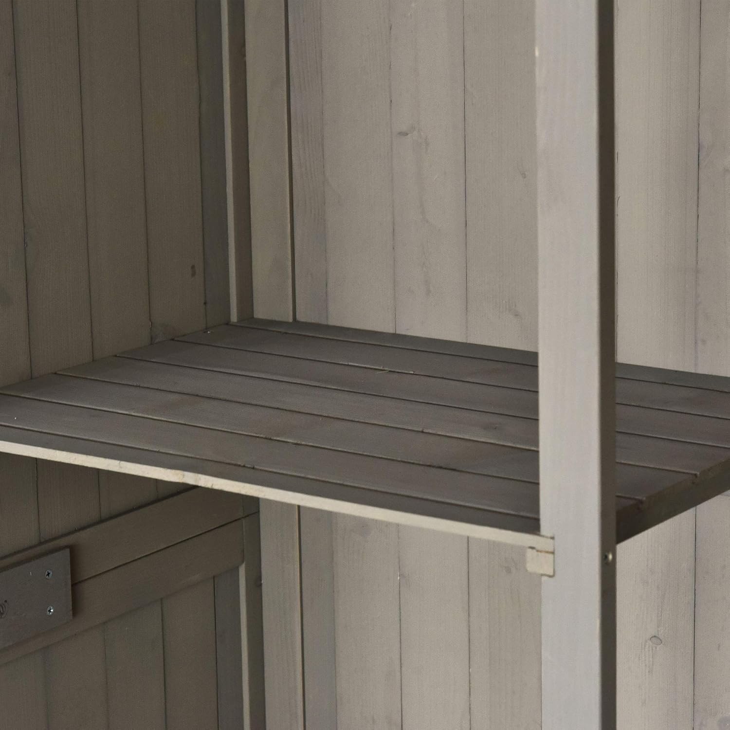 Outsunny Gartenschrank Holz Geräteschuppen Gerätehaus Geräteschrank Pultdach Garten Grau 127,5x50x164cm