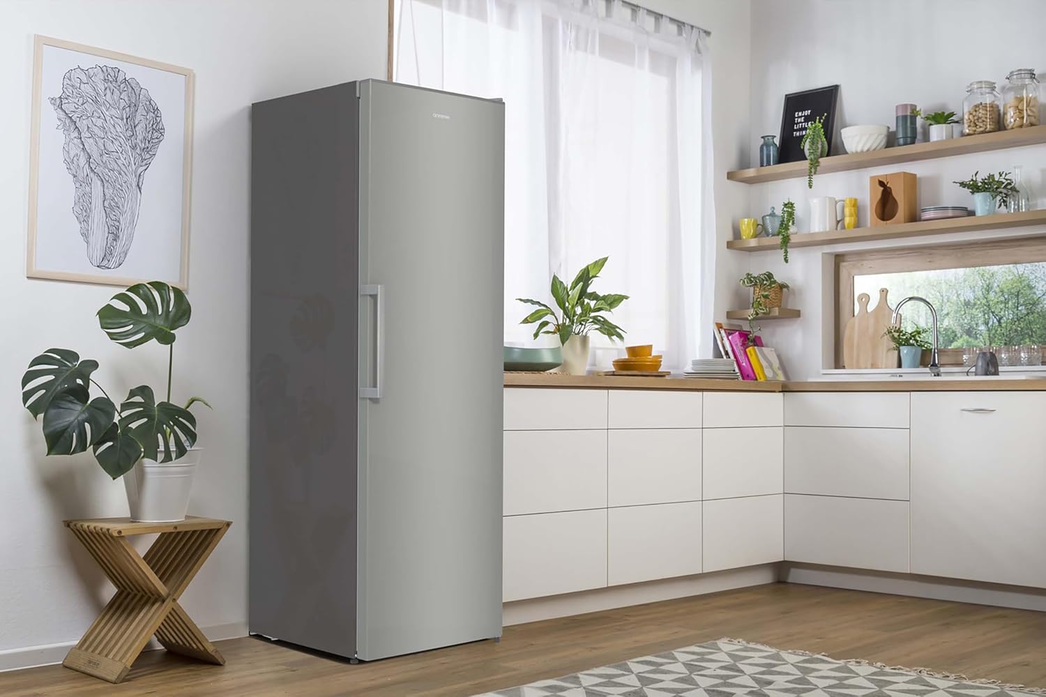 Gorenje R 619 DAXL6 Kühlschrank/AdaptTech/FreshZone/Schnellkühlfunktion/Umluft-Kühlsystem/LED Display / 398l / 185cm / EEK D/Edelstahl