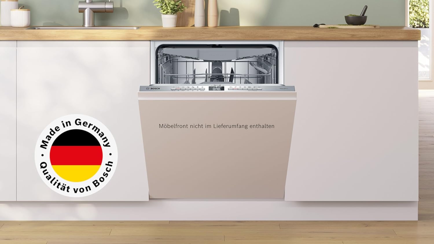 Bosch SMU4ECS28E, Serie 4, Smarter Unterbau-Geschirrspüler 60 cm, Besteckschublade, Spülmaschine Made in Germany, besonders Leise, Extra Trocknen, schneller sauberes Geschirr, Ferndiagnose, Edelstahl