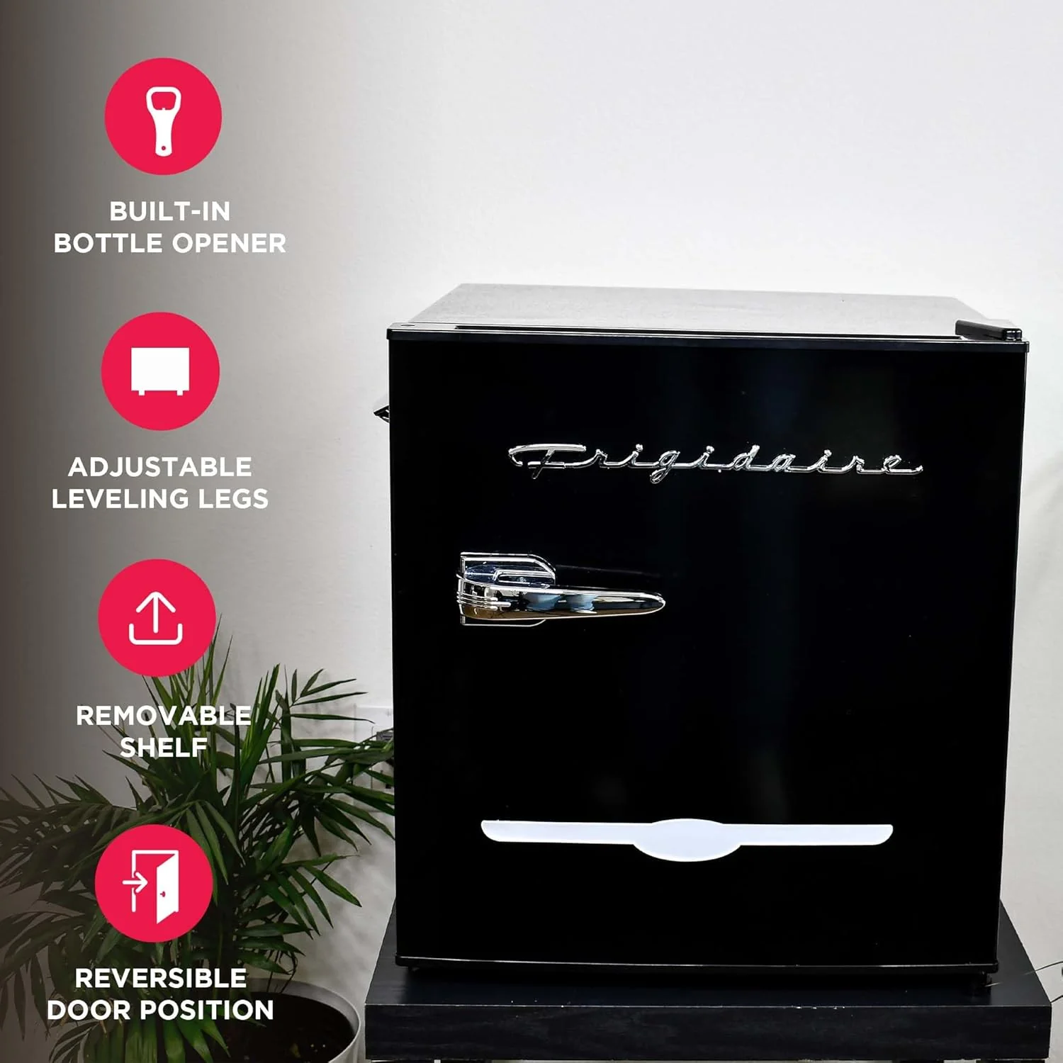Frigidaire EFR176 Retro Compact Fridge with Chiller Mini Refrigerator with Built-in Bottle Opener for Office, Bedroom, Dorm Room or Cabin, 1.6 cu ft 16