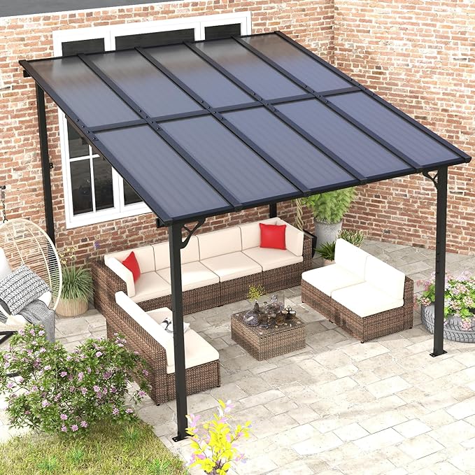 Polycarbonate Wall Mounted Lean To Gazebo