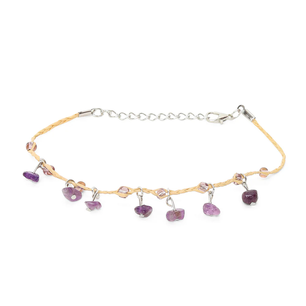 Riet - Amethist Chips Enkelbandje