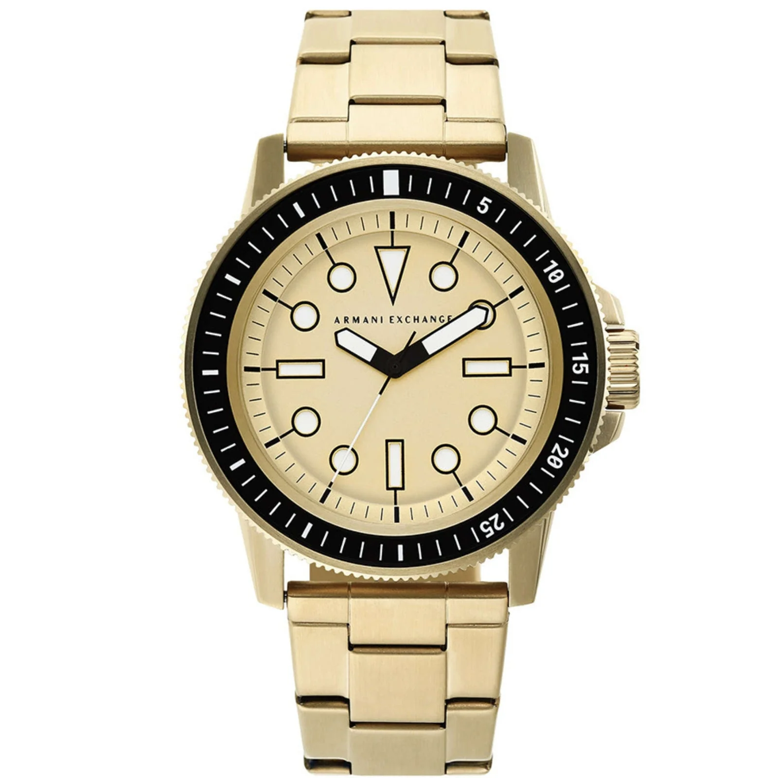 Armani Exchange Leonardo Gold Analog Black Bezel Men's Watch - AX1854