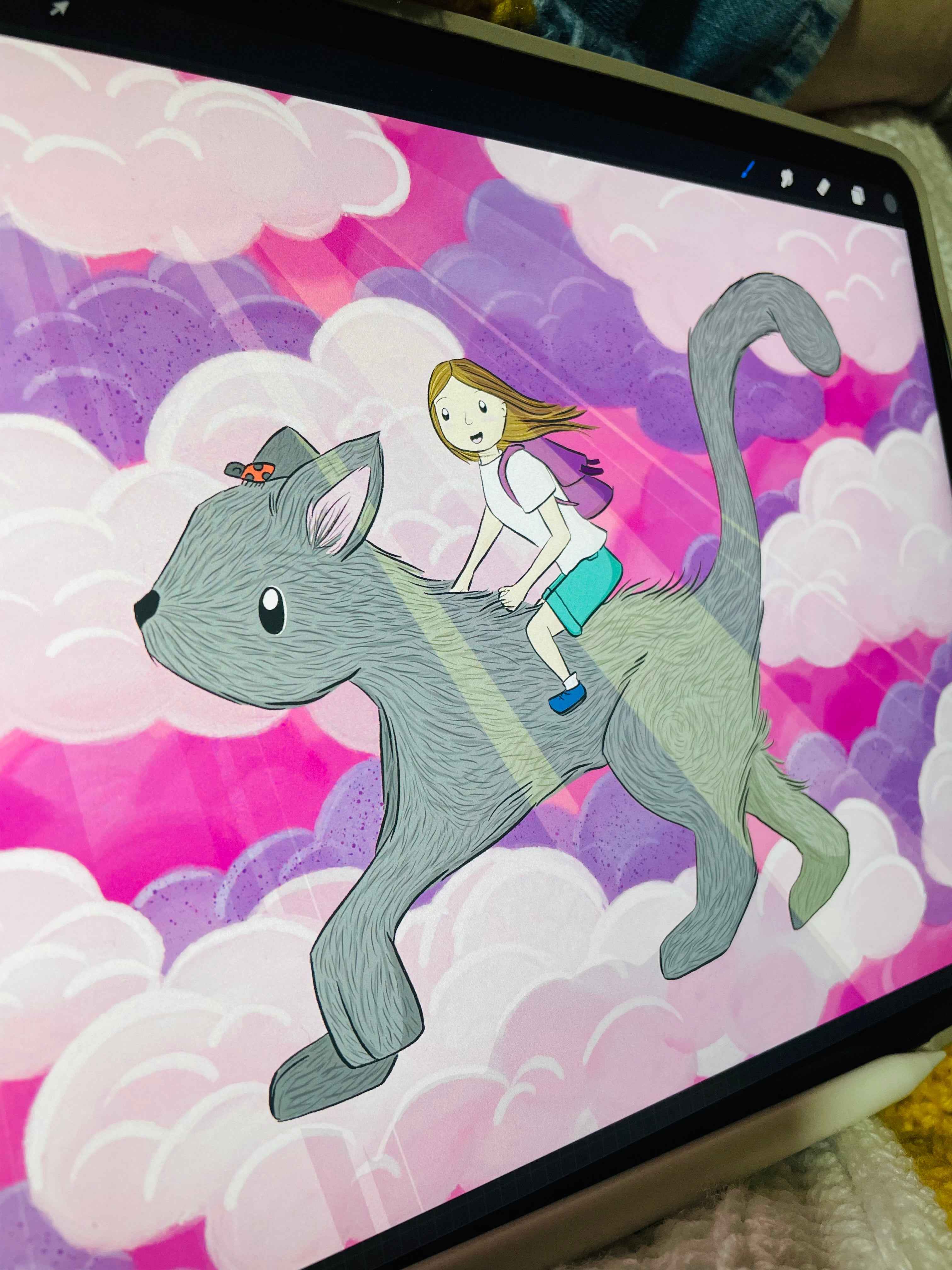 ��Riding into dreams�� Cat Art Print