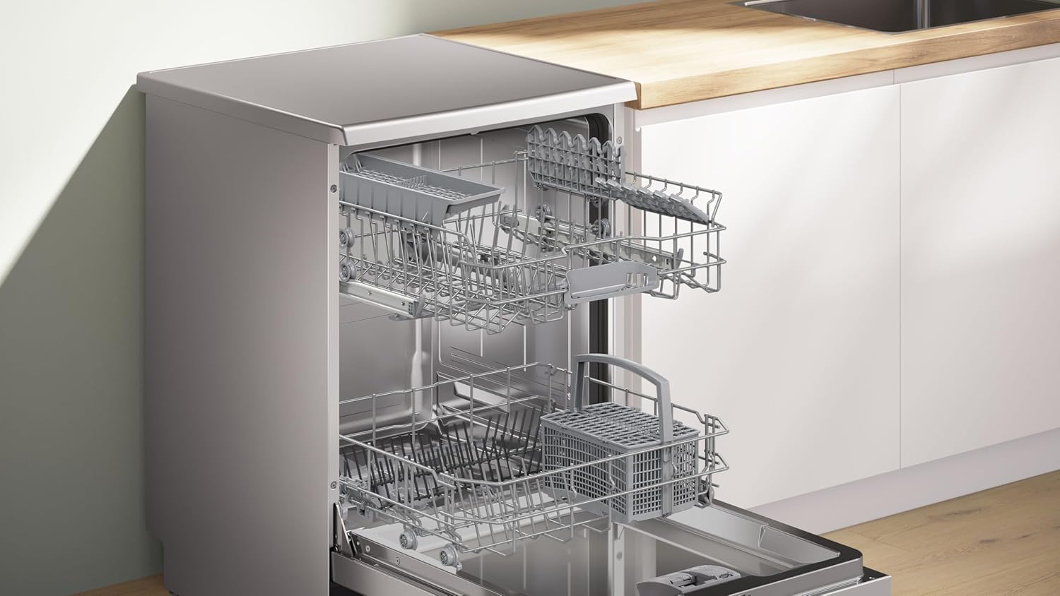 Bosch - Dishwasher Free Installation, Series 2, 13 Service, 60 cm Wide, Home Connect, Extra Drying, Silent, Stainless Steel, SMS2HTI06E