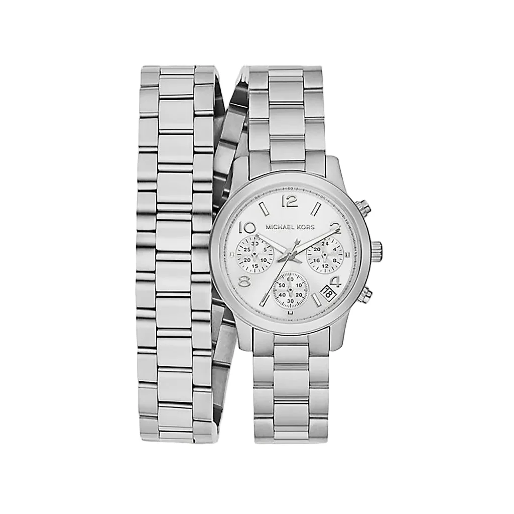 Michael Kors Runway Chronograph Silver Wrap Women's Watch - MK7454