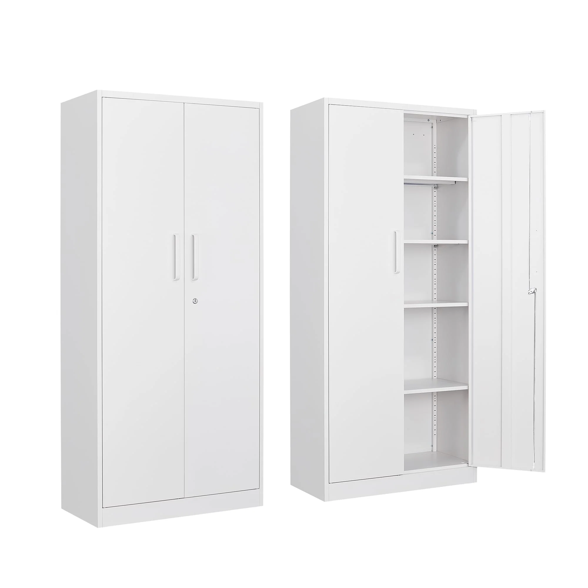 SISESOL Metal Garage Storage Cabinet with Doors and Shelves, 71