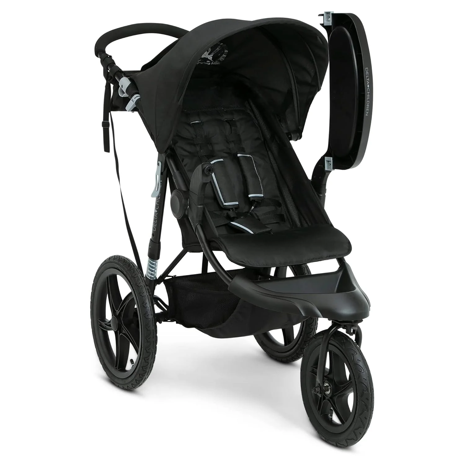 Delta Children Apollo Jogging Stroller Shock Absorbing Frame with Large Canopy Recline