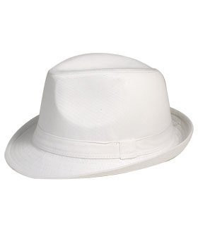 White Fedora Hats Bulk | White Cotton Gangster Fedora Hats | 1312