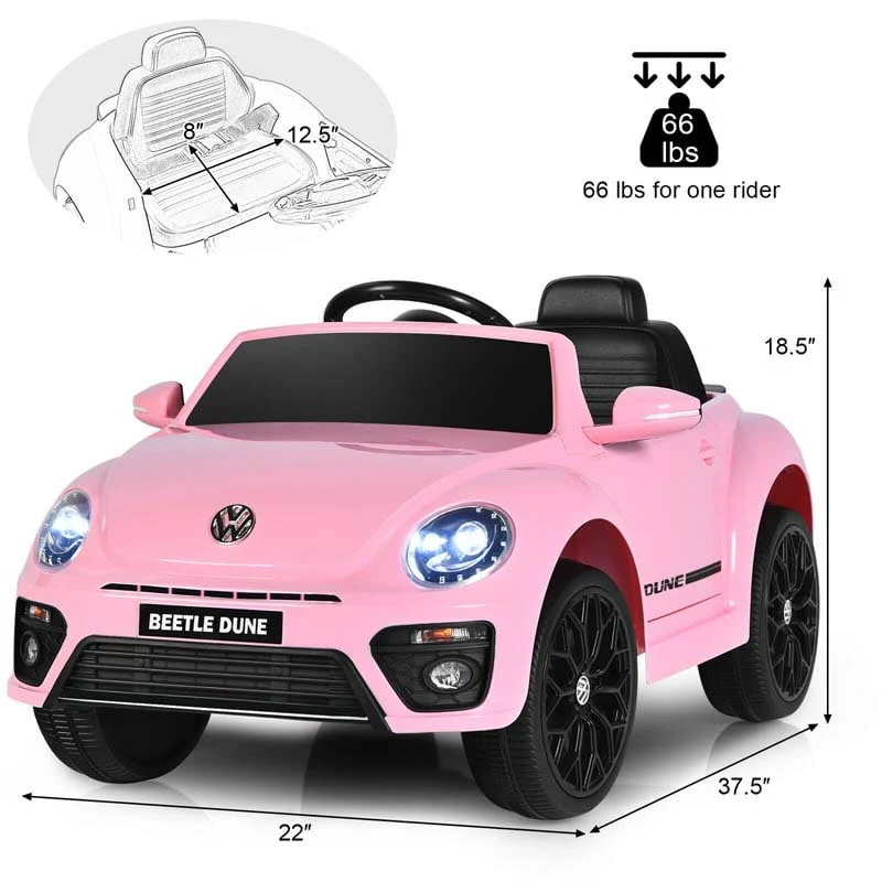 Eletriclife Volkswagen Beetle Kids Electric Ride On Car with Remote Control