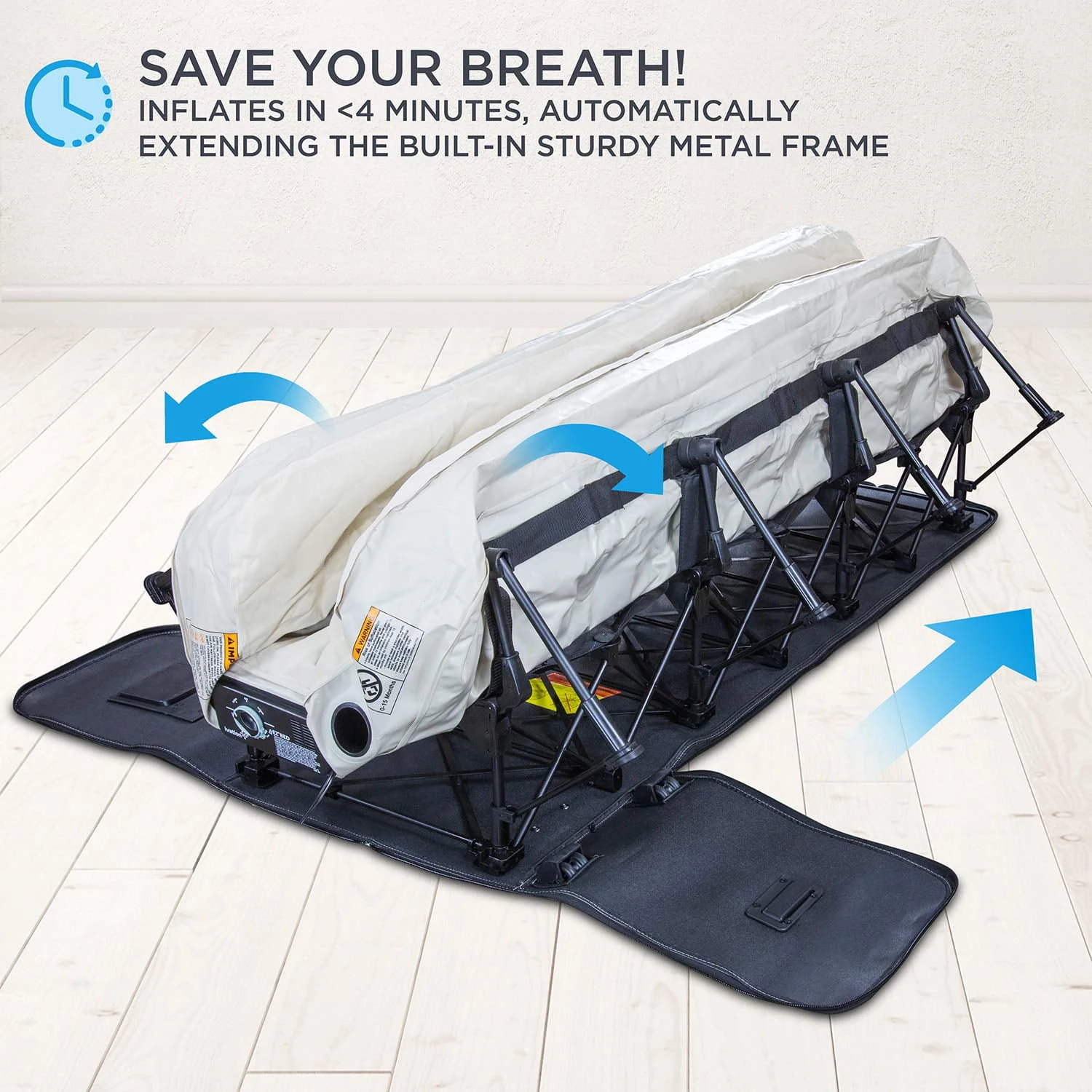 Ivation EZ-Bed Self Inflating Air Mattress, Twin Air Mattress with Built In Pump & Case