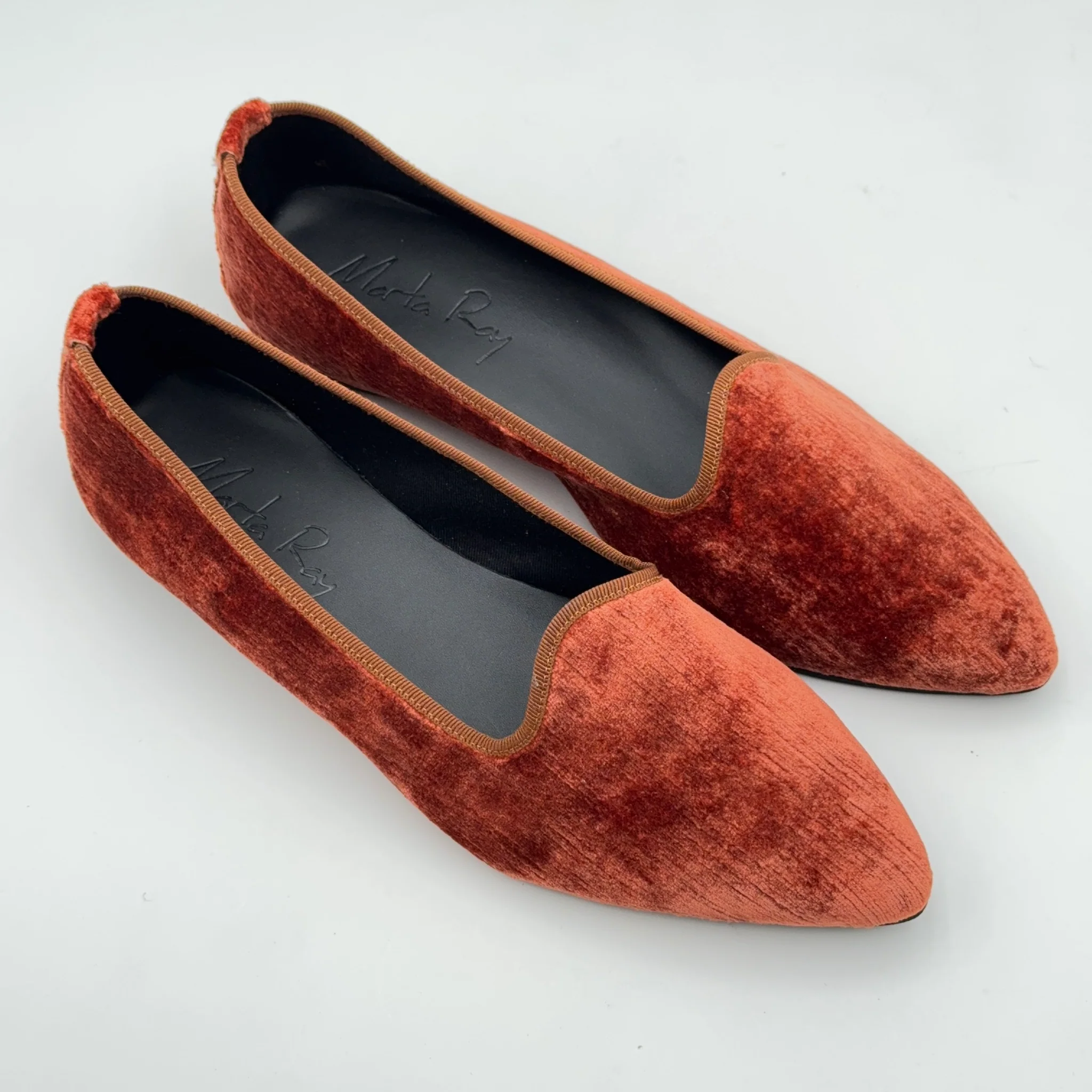 Scarpetta Flavia velluto perla ruggine