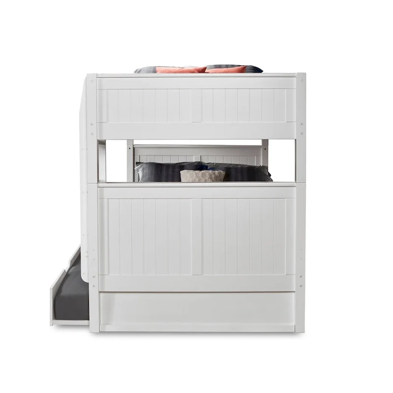 Camaflexi Full over Full Bunk Bed with Twin Trundle - Panel Headboard