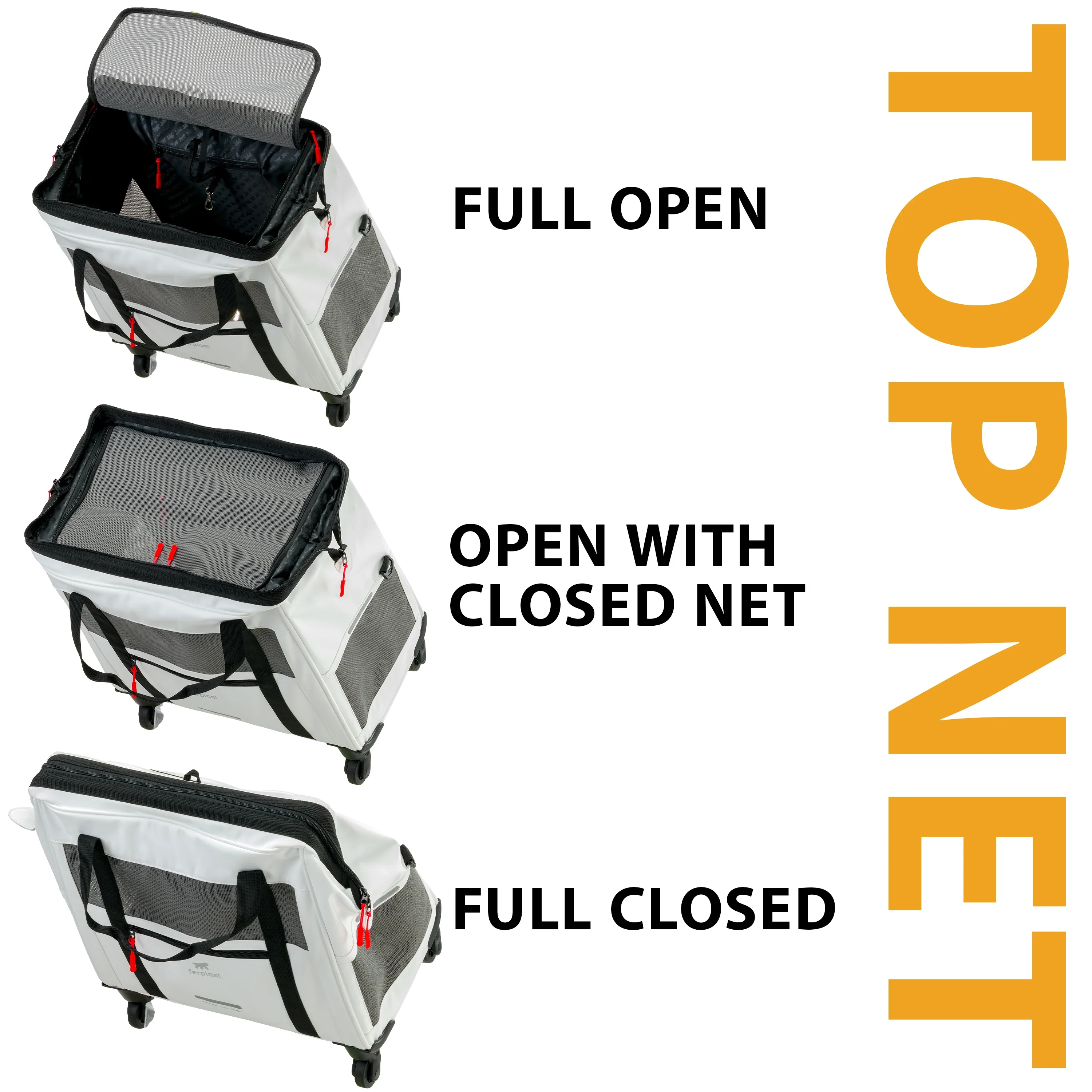 2025 Voyager Trolley de Ferplast – Trolley elegante y ligero de polipiel para gatos y perros pequeños de hasta 15 kg. Con ruedas, ventanas de malla y correa de seguridad – ideal para viajar con total comodidad