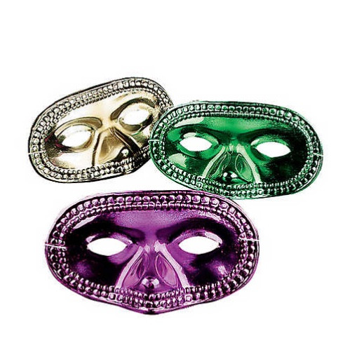 Plastic Mardi Gras Masks Bulk | 12 PACK 9227PM