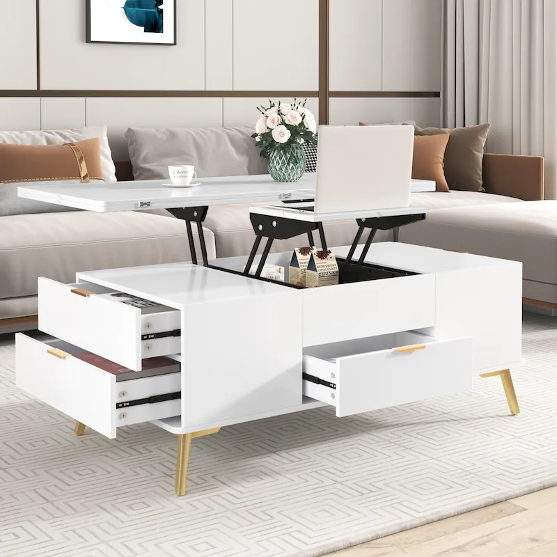 Versatile Lift-Top Coffee Table with Storage Drawers