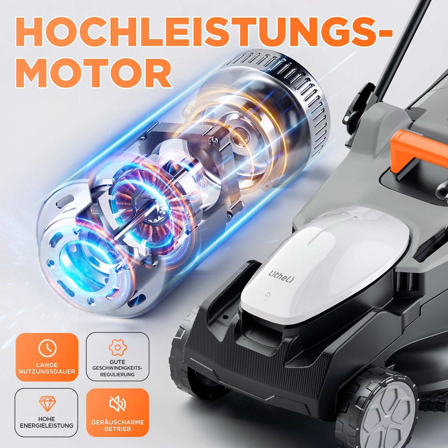 2025 Cortacésped inalámbrico Handy+ U20 2 × 20V 37 cm | Incluye baterías SE 2 × 4,0 Ah | Para céspedes de hasta 300 m²