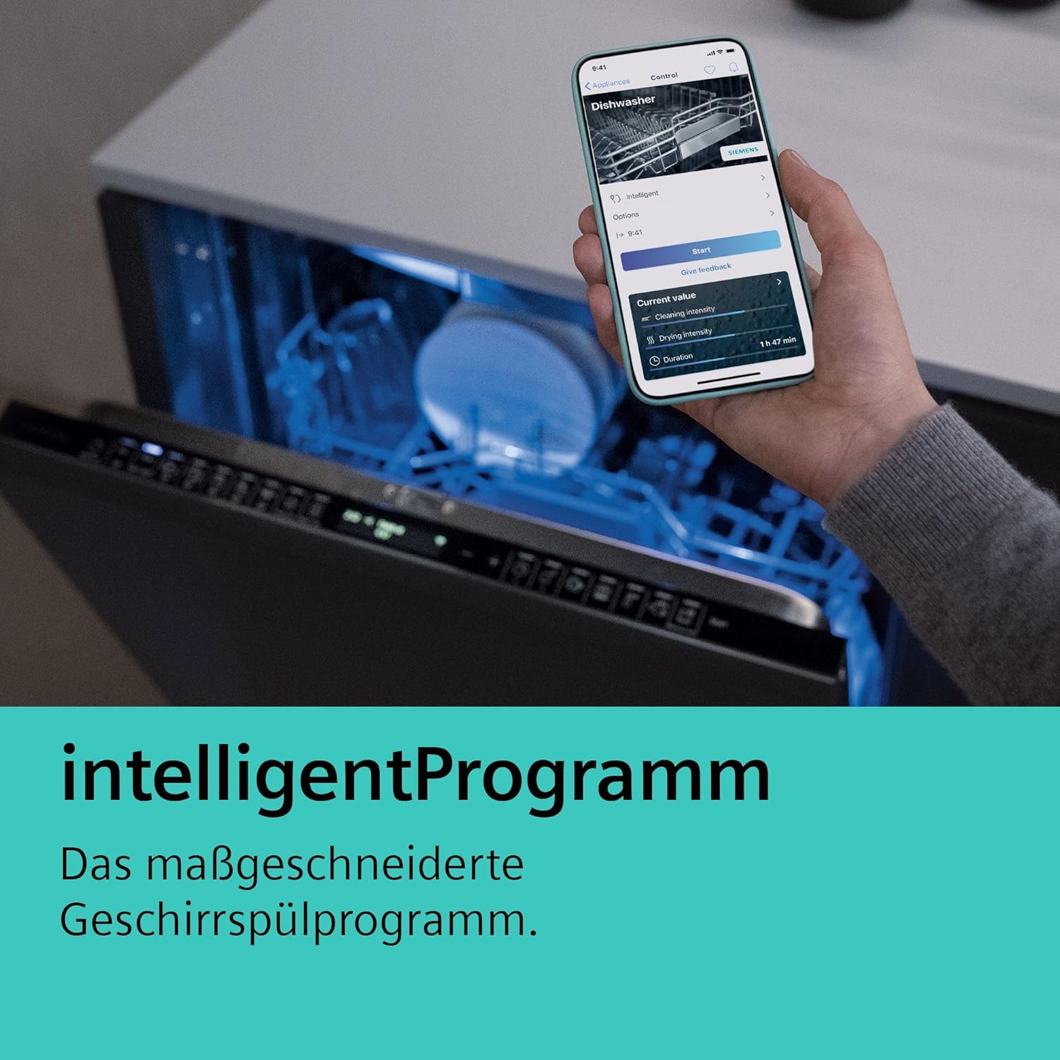 Siemens SN43ES14VE, iQ300 Smarter Geschirrspüler, Unterbau-Spülmaschine mit Besteckschublade, 60 cm, automatische Türöffnung dank autoOpen dry, besonders leise mit iQdrive-Motor, aquaStop, Edelstahl