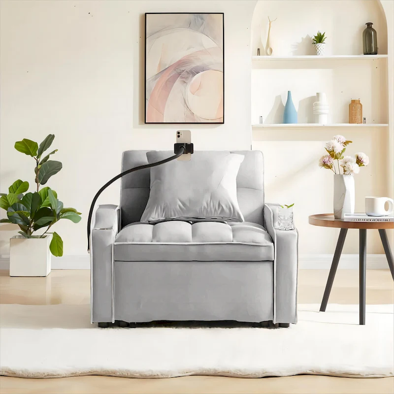 Convertible Sleeper Chair Sofa Bed Adjustable
